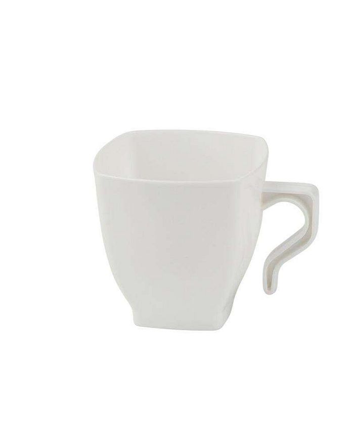 Smarty Had A Party 8 oz. White Square Plastic Coffee Mugs (192 Mugs