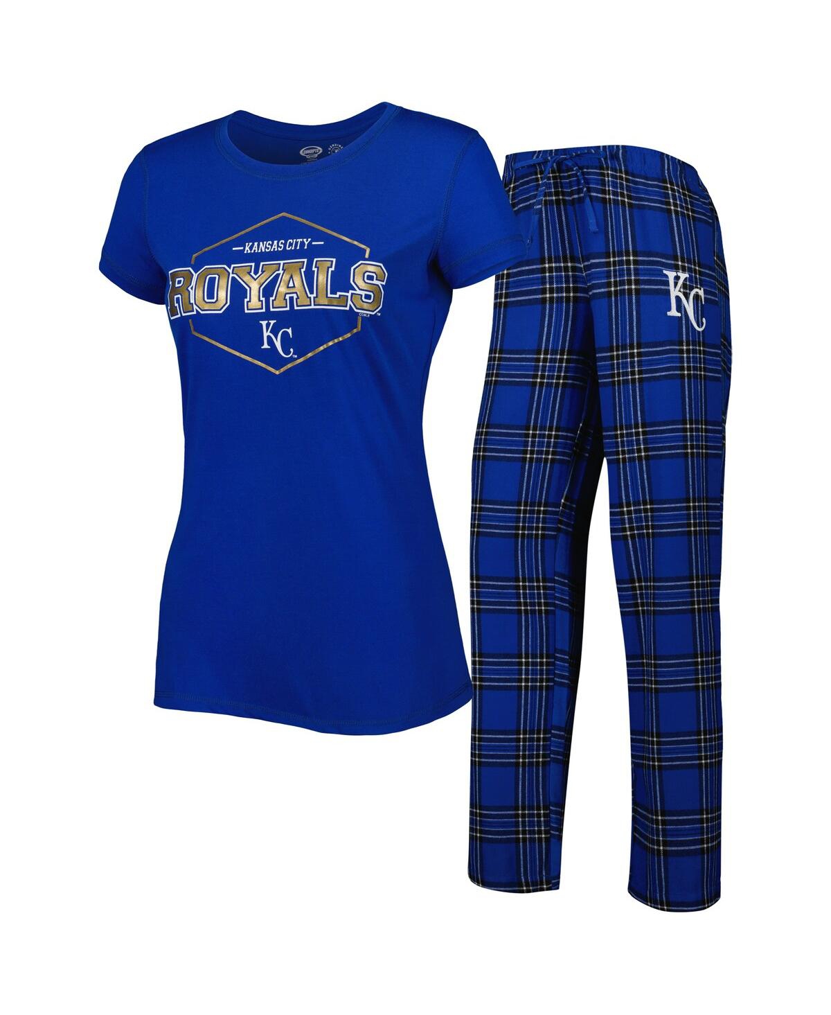 Shop Concepts Sport Women's  Royal Kansas City Royals Badge T-shirt And Pajama Pants Sleep Set