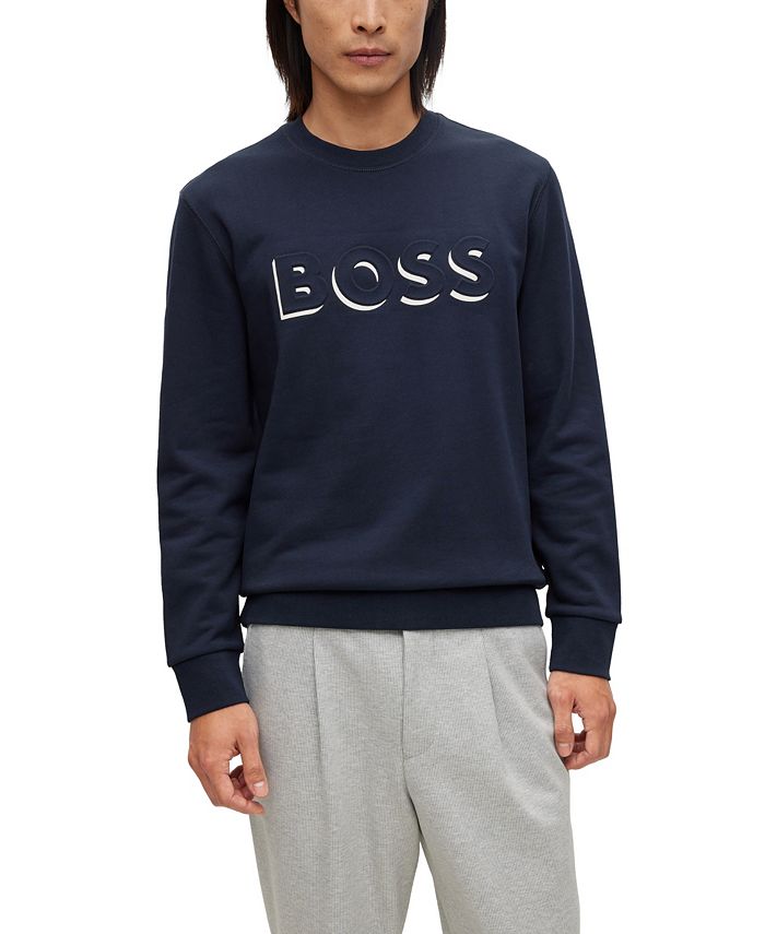 Boss embossed crew sweatshirt online