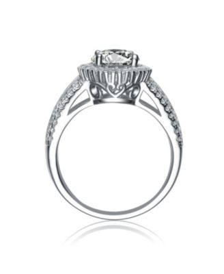 Sterling Silver Cubic Zirconia Circle Solitaire Ring