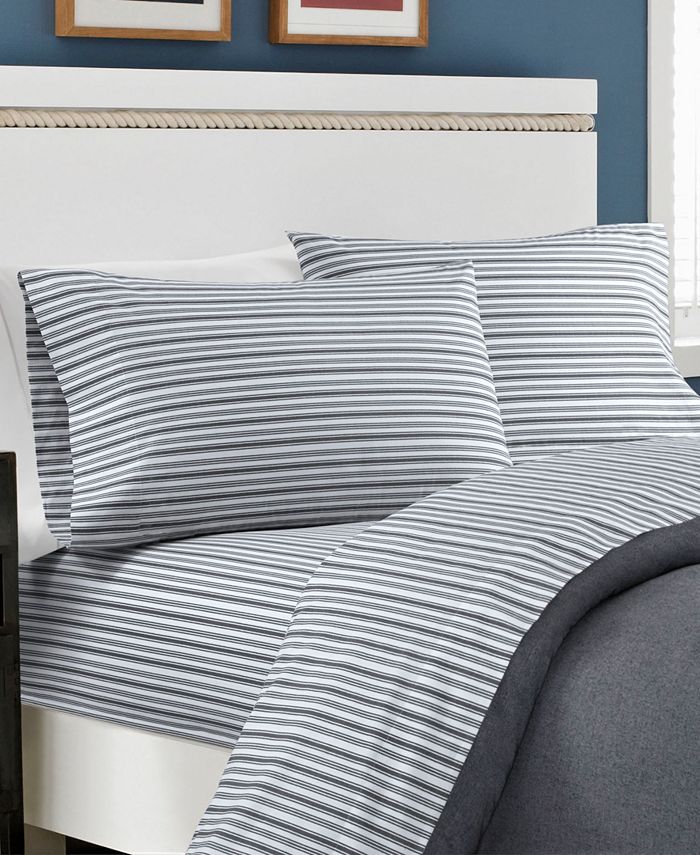 Nautica Coleridge Stripe Cotton Percale 4Piece Sheet Set, Queen Macy's