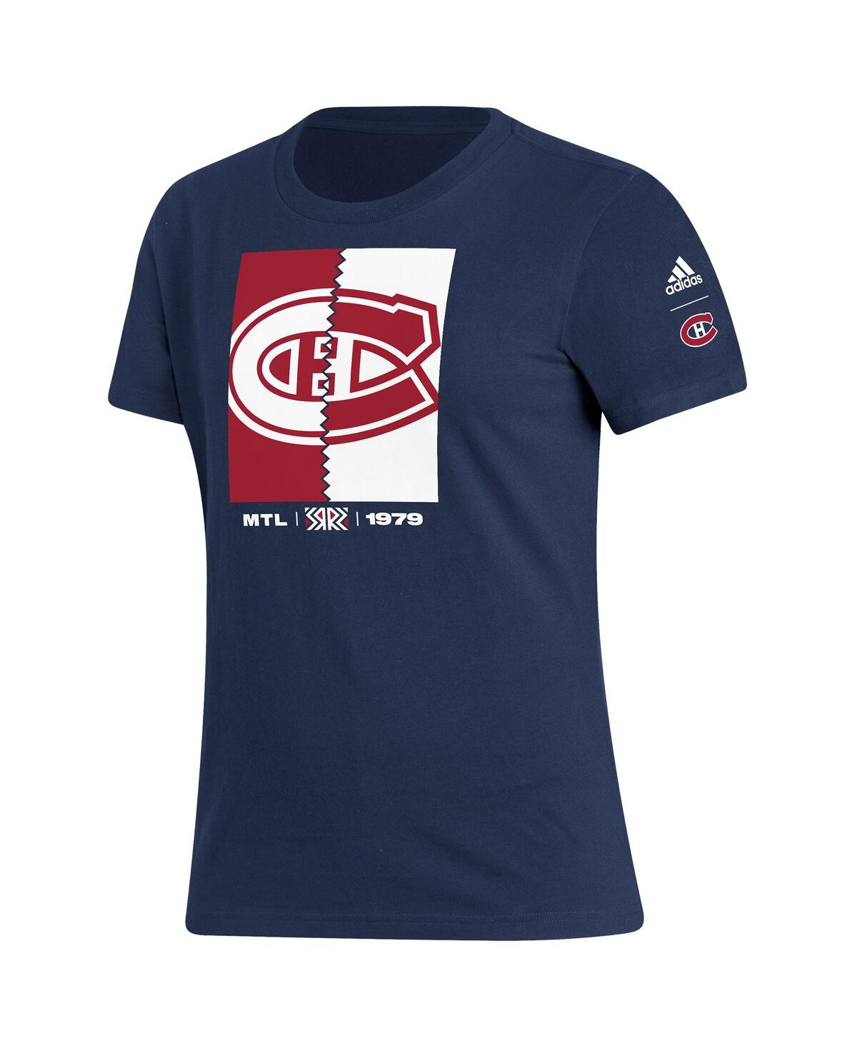 Shop Adidas Originals Women's Adidas Navy Montreal Canadiens Reverse Retro 2.0 Playmaker T-shirt