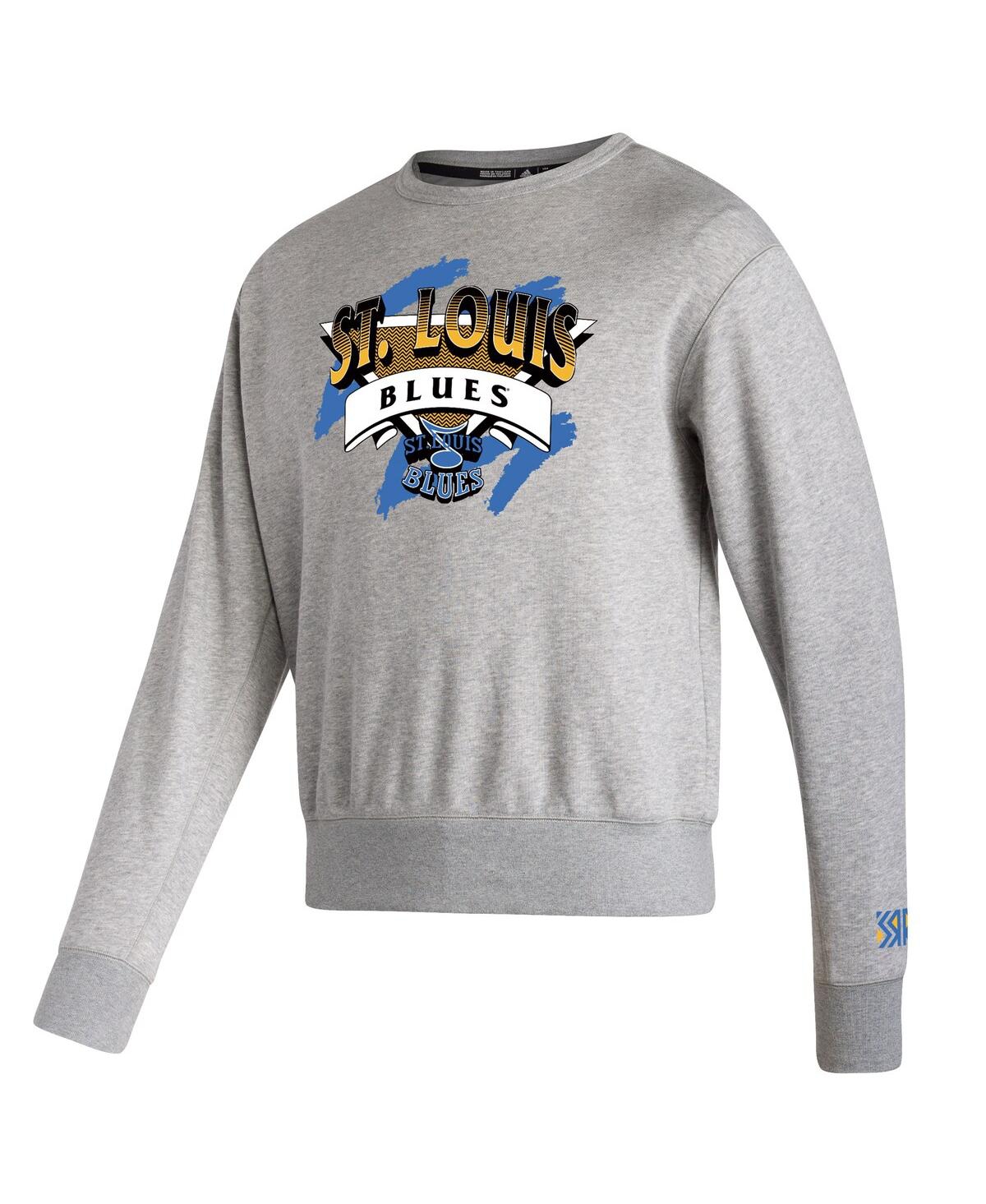Shop Adidas Originals Men's Adidas Gray St. Louis Blues Reverse Retro 2.0 Vintage-like Pullover Sweatshirt