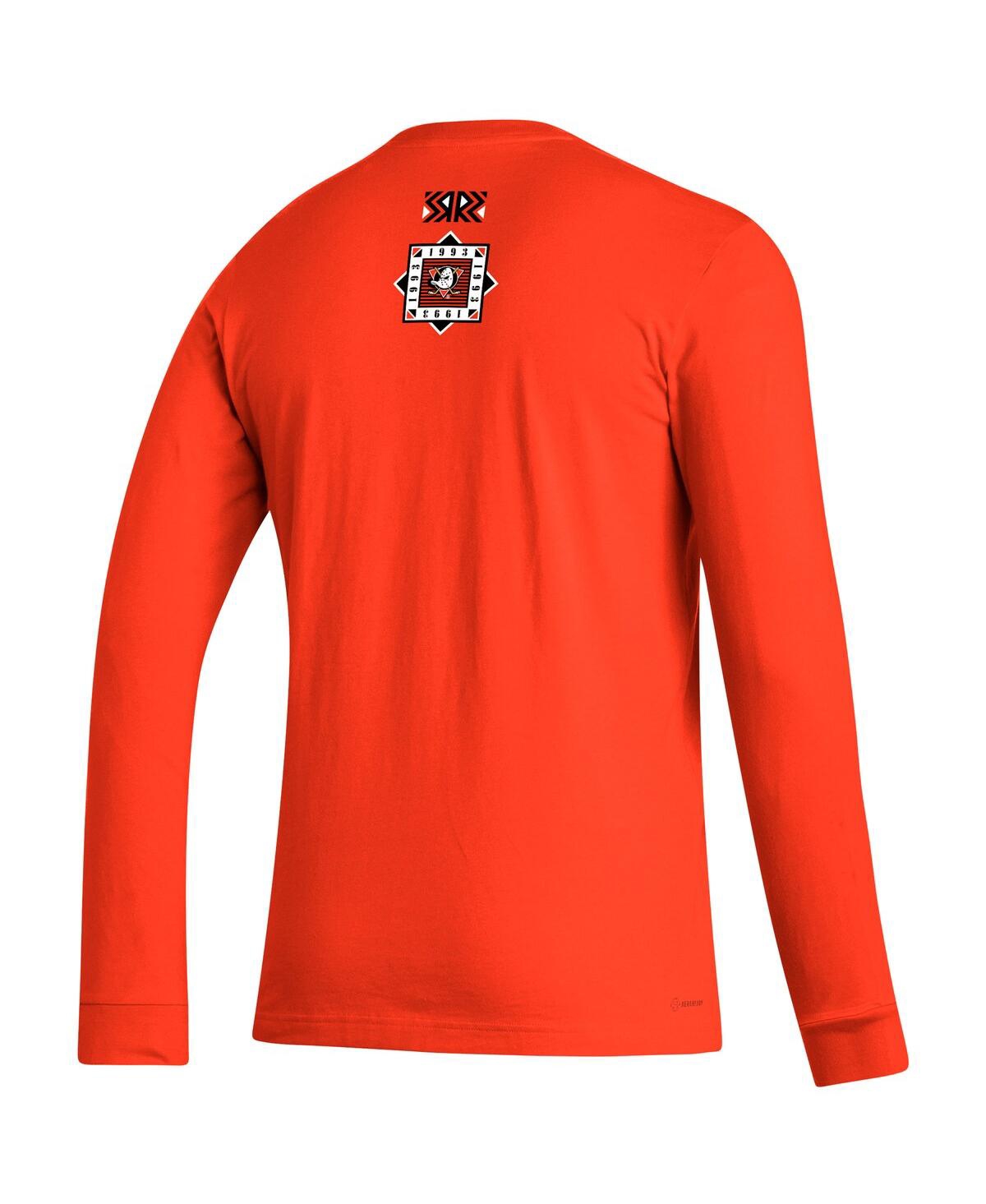 Shop Adidas Originals Men's Adidas Orange Anaheim Ducks Reverse Retro 2.0 Fresh Playmaker Long Sleeve T-shirt