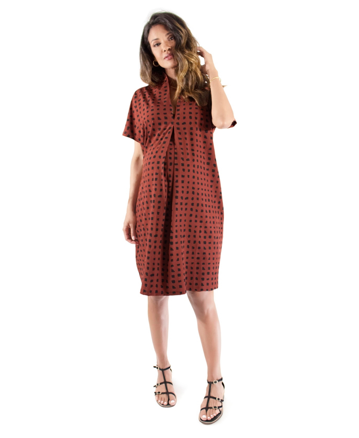 Ingrid & Isabel Everywhere Checked Maternity Dress In Abstract Check