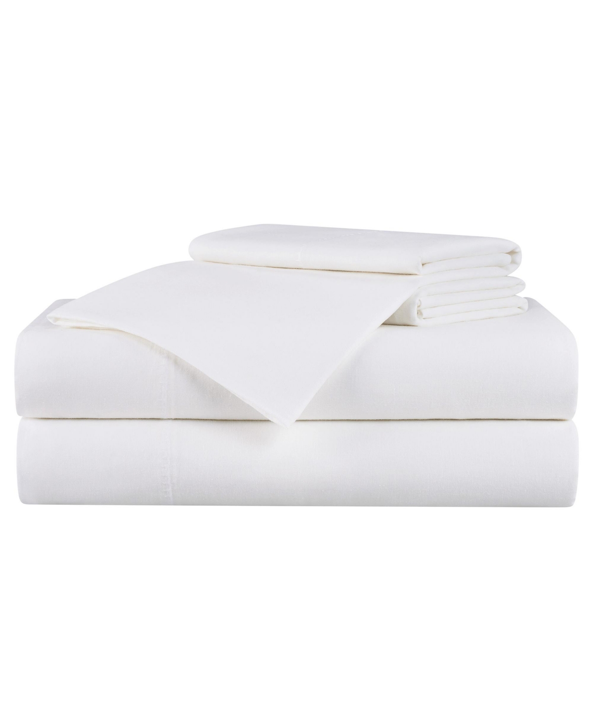 Aston and Arden Linen and Eucalyptus Lyocell Queen Sheet Set, 1 Flat Sheet, 1 Fitted Sheet, 2 Pillowcases, Classic Linen Look, Modern Tencel Linen Ble