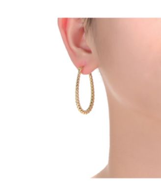 14K Gold Plated "U" Large Hoop Earrings