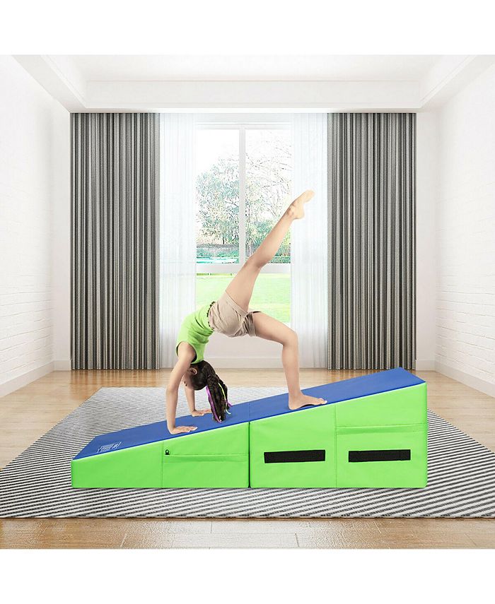 Costway Folding Gymnastics Tumbling Mat Incline Cheese Wedge Exercise