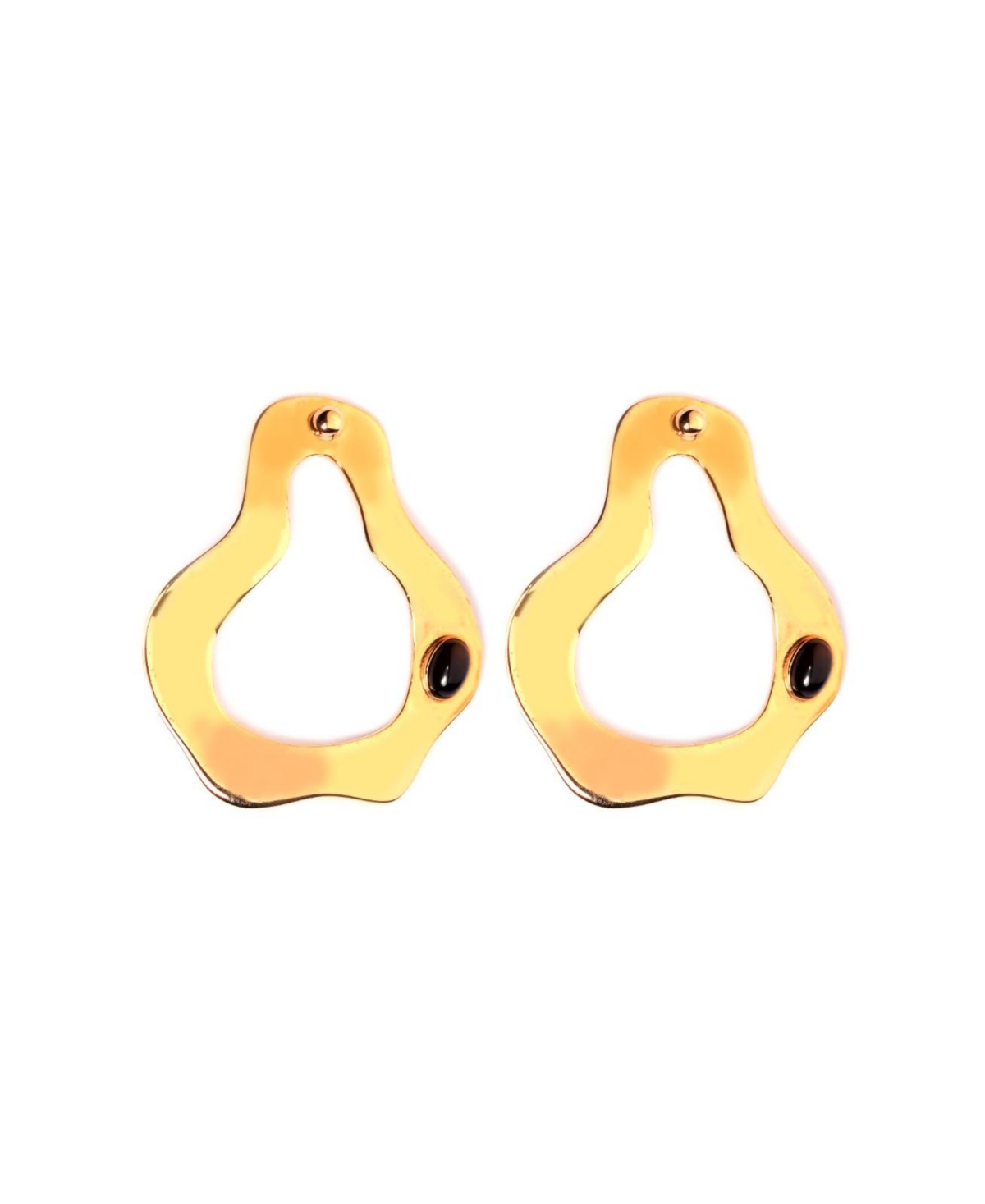 Creased Rounded Tidal Studs - Gold Plated