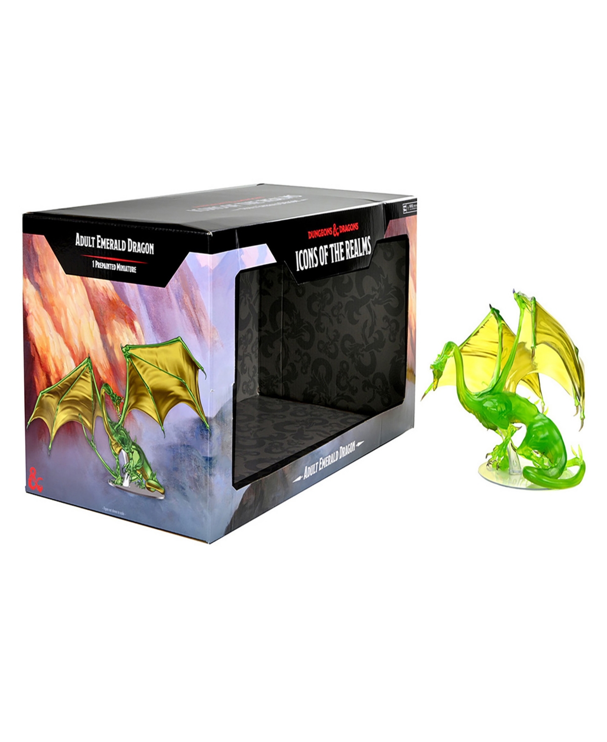 Shop Wizkids Games Dungeons Dragons Icons Of The Realms Adult Emerald Dragon Premium Figure In Multi