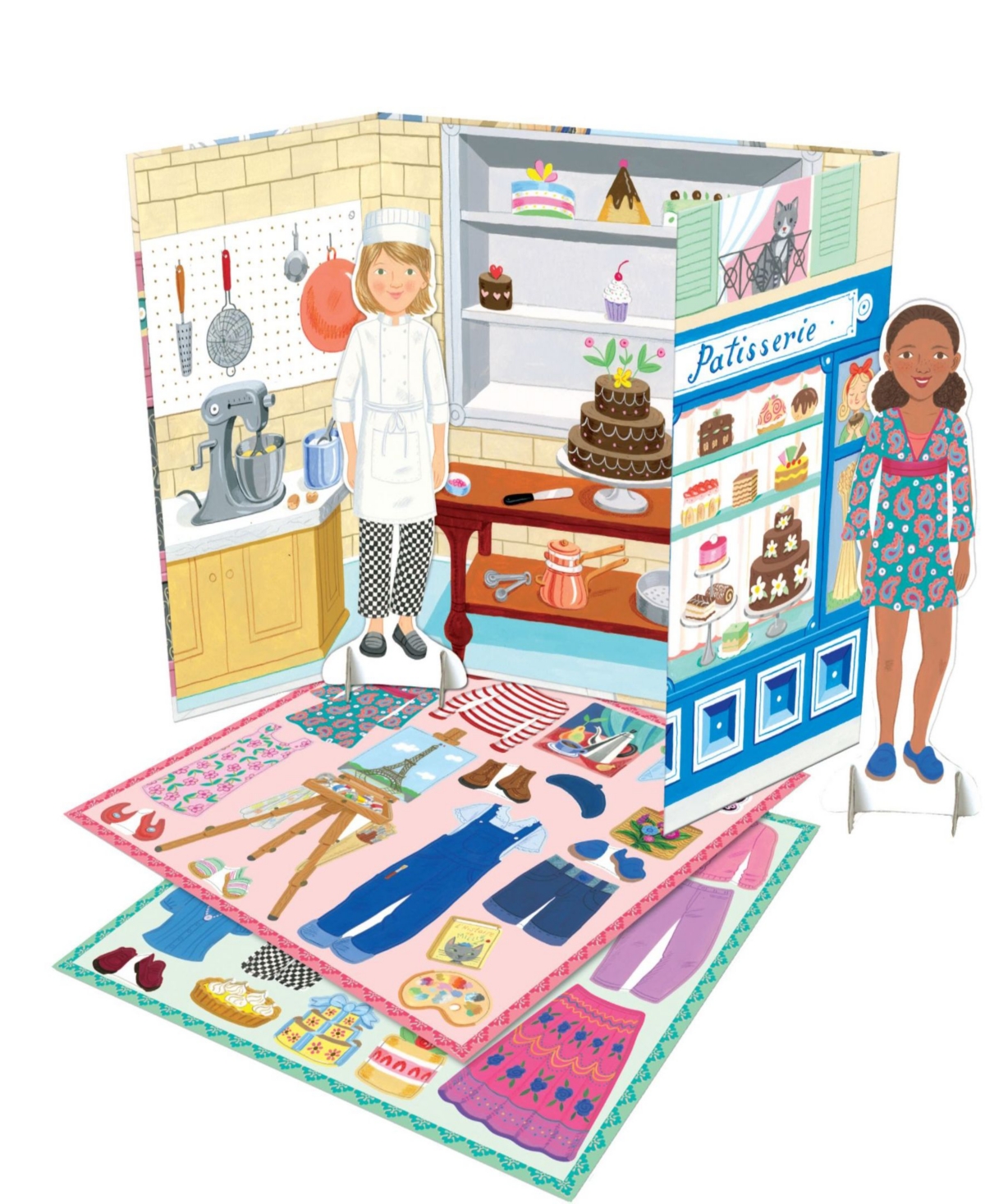 Eeboo Baker and Painter Paper Dolls 3 Piece Set