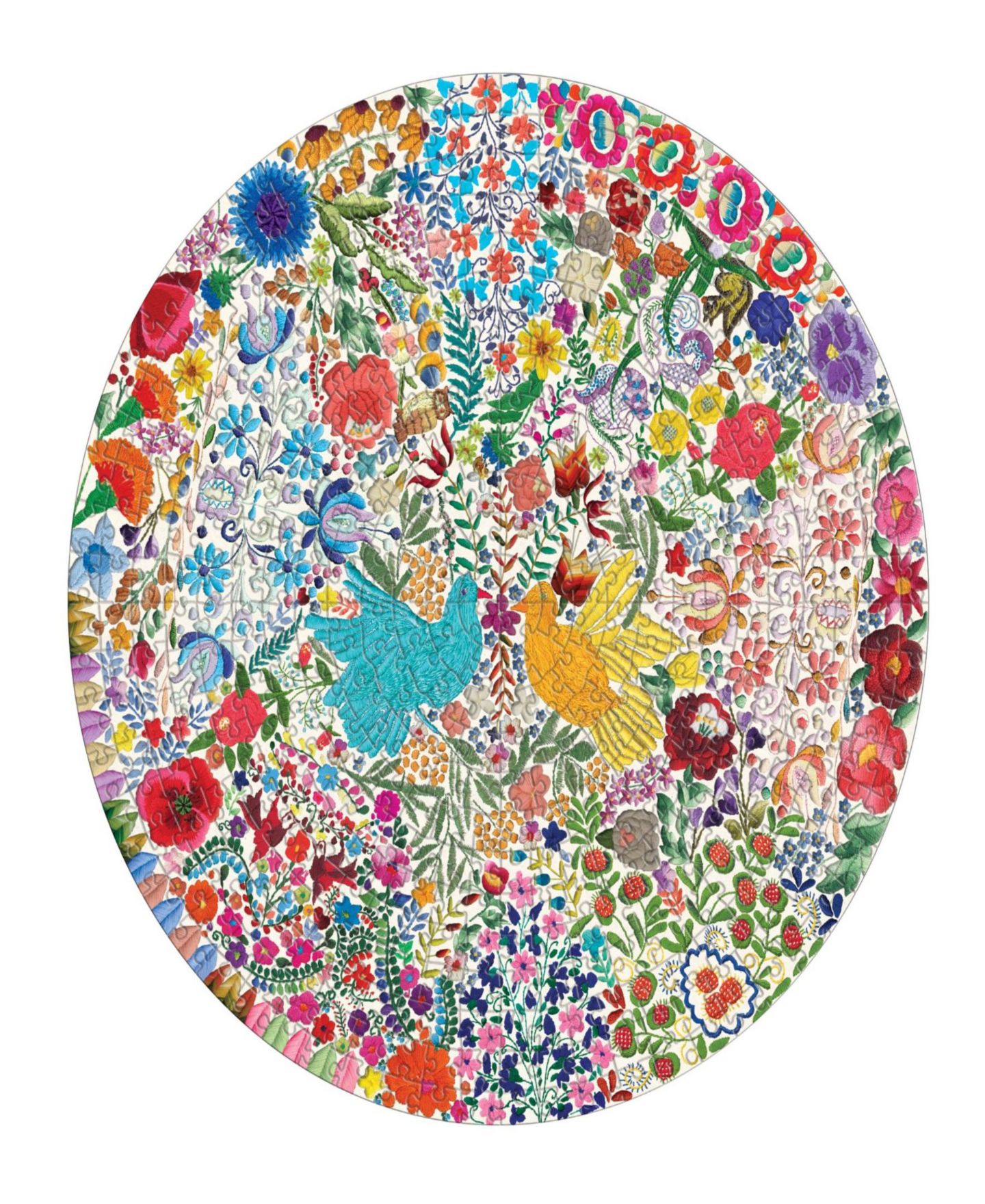 Детский пазл Eeboo Piece and Love Round Blue Bird Yellow Bird 500-Piece Jigsaw Puzzle, Ages 14+ — фото 6