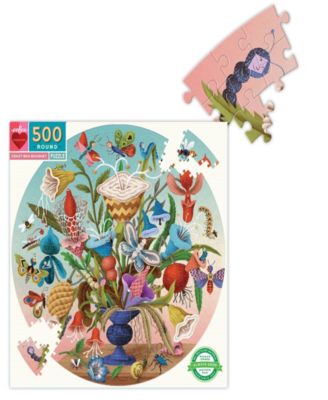 Piece and Love Crazy Bug Bouquet 500 Piece Round Jigsaw Puzzle Set