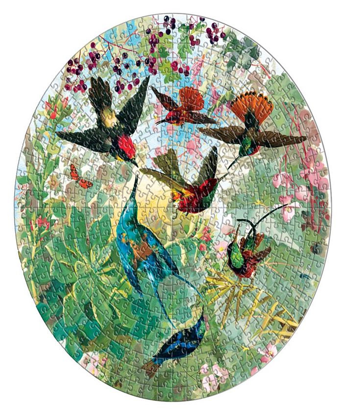 EeBoo Unicorn Garden 500 Piece Round Puzzle - Magical Circular Jigsaw With Colorful Illustration