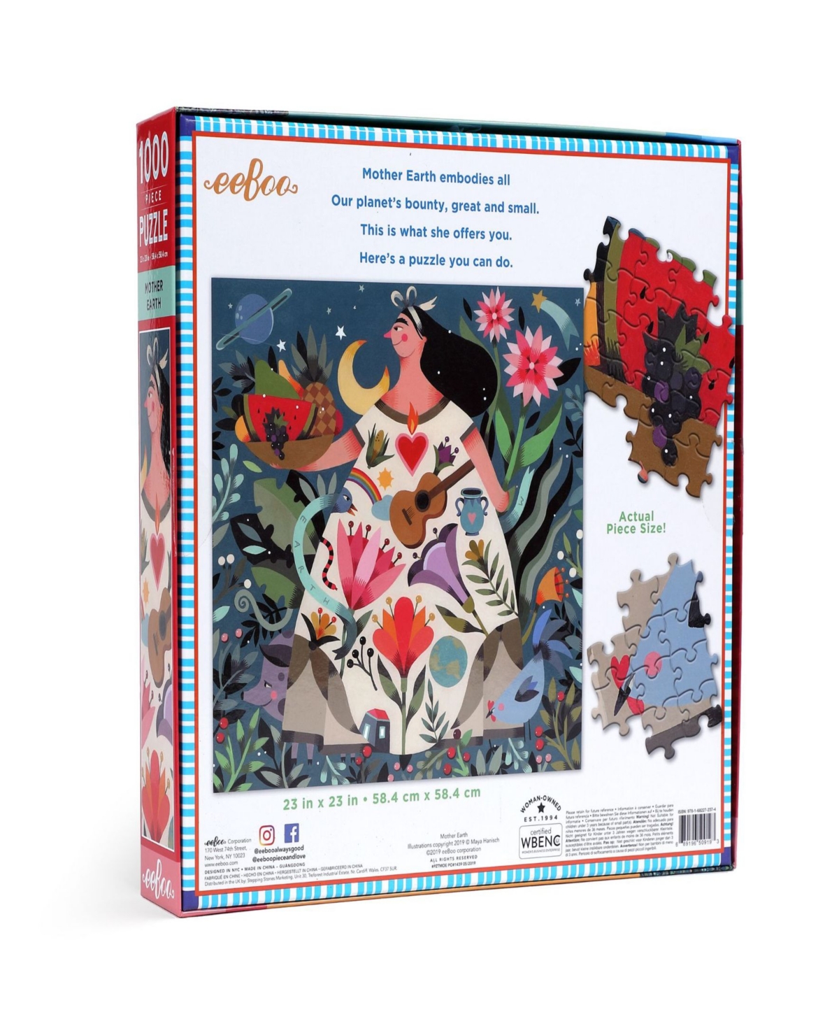 Shop Eeboo Piece And Love Mother Earth 1000 Piece Square Adult Jigsaw Puzzle Set In Multi