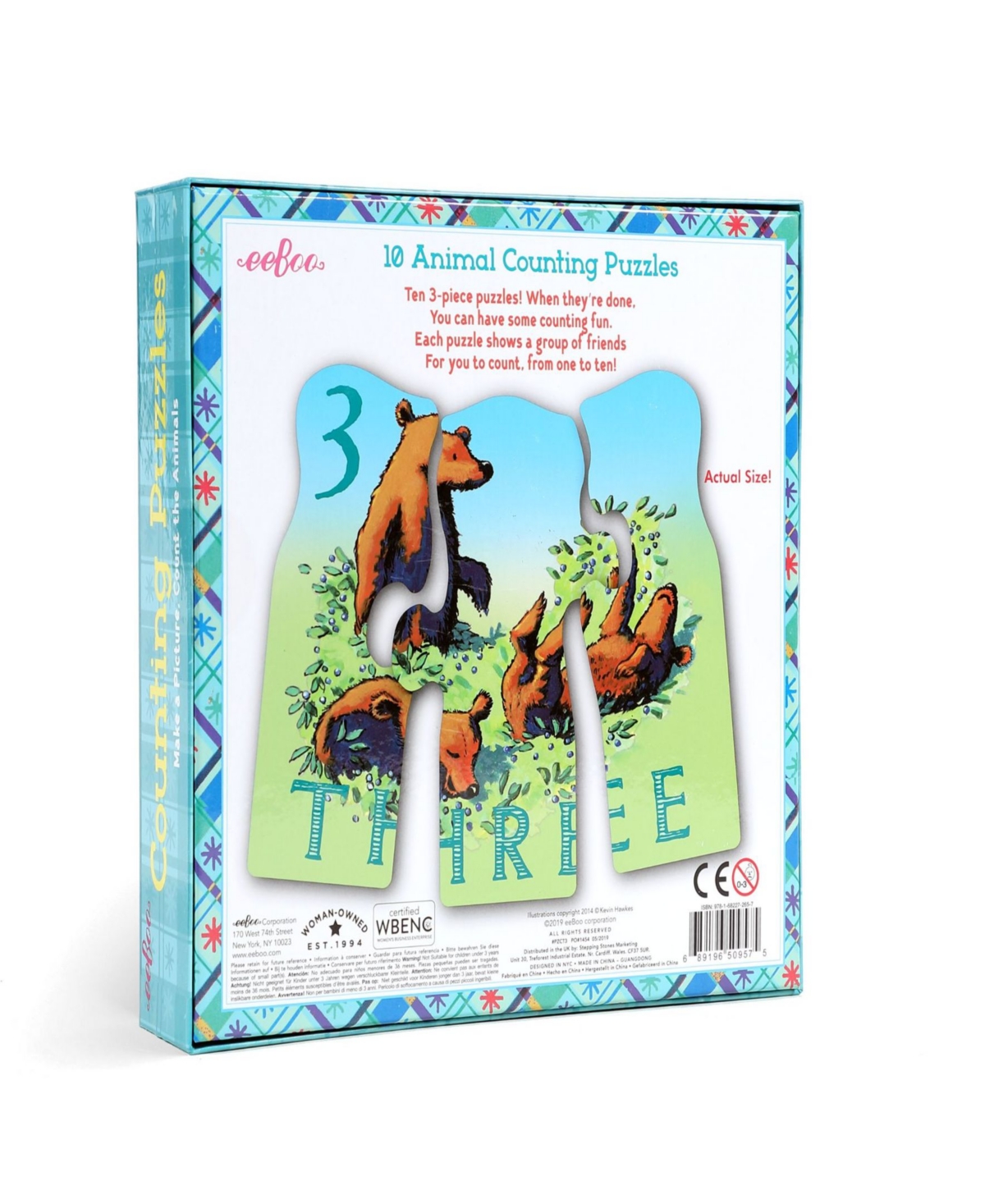 Eeboo Animal Counting 30 Piece Puzzle Set In Multi