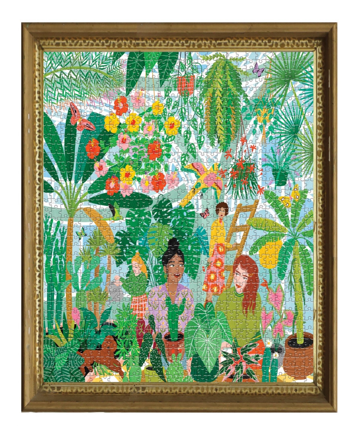 Shop Eeboo Piece And Love Plant Ladies 1000 Piece Square Adult Jigsaw Puzzle Set In Multi