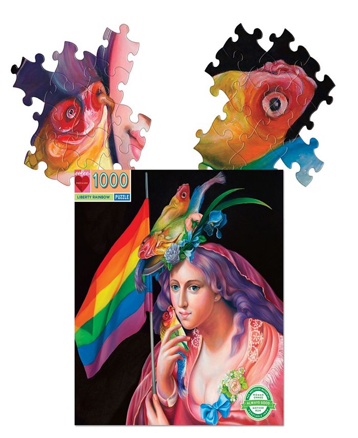 EeBoo Piece & Love: Puzzle 1000 Pezzi Gatti Alla Finestra, Formato Quadrato 58x58 Cm, Per Adulti