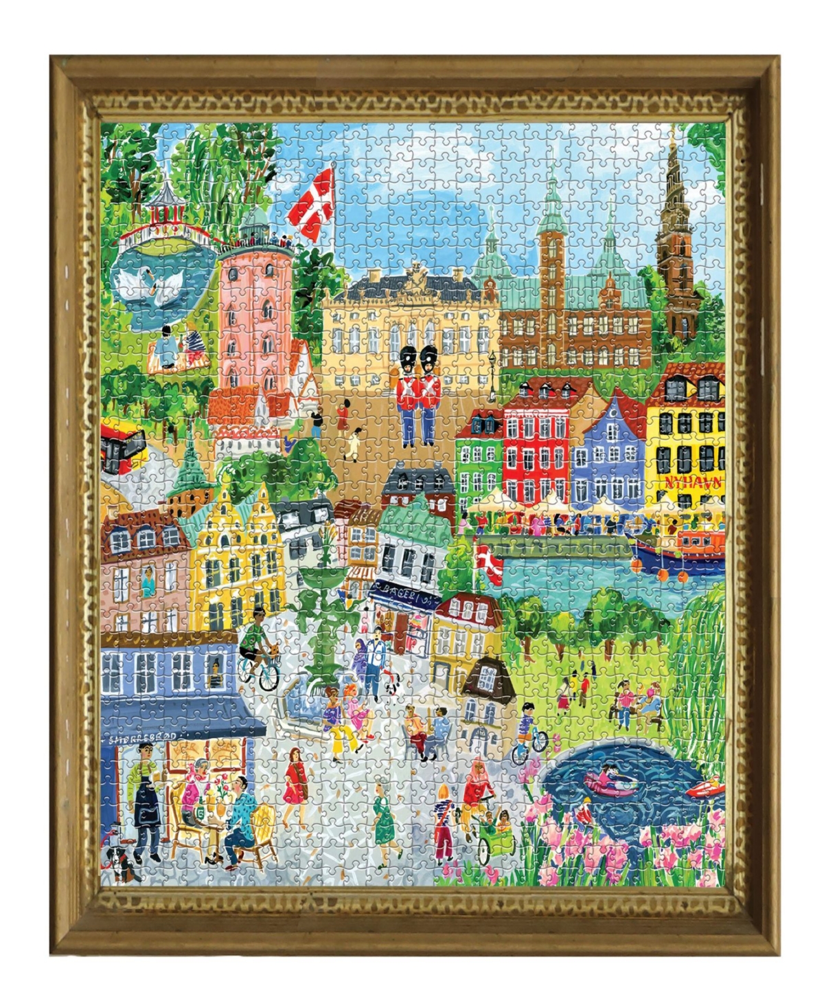 Shop Eeboo Piece And Love Copenhagen Square Adult Jigsaw Puzzle Set, 1000 Piece In Multi