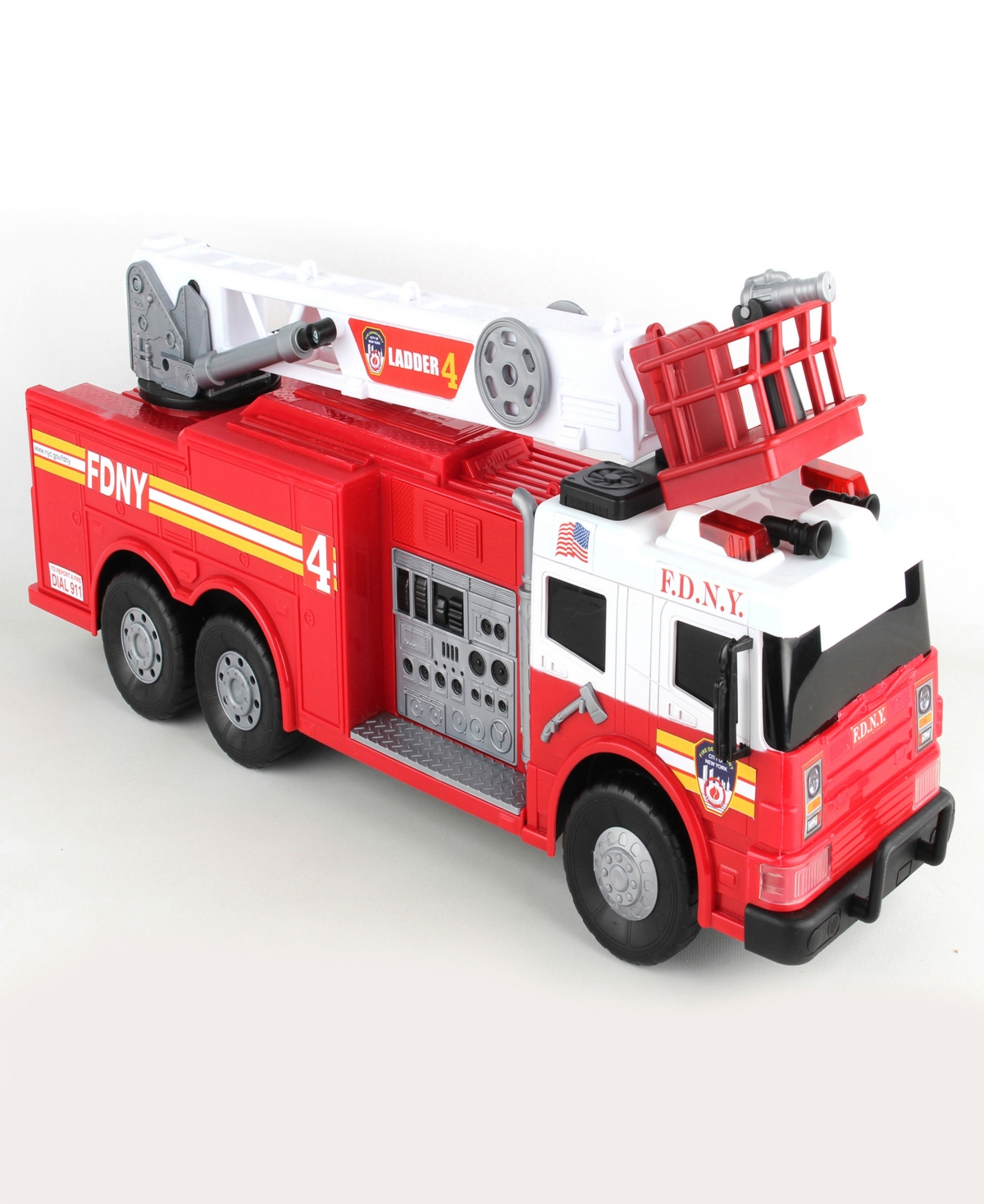 Fdny Kids' Ladder Fire Truck Lights Sound Daron Worldwide, 24" In Multi