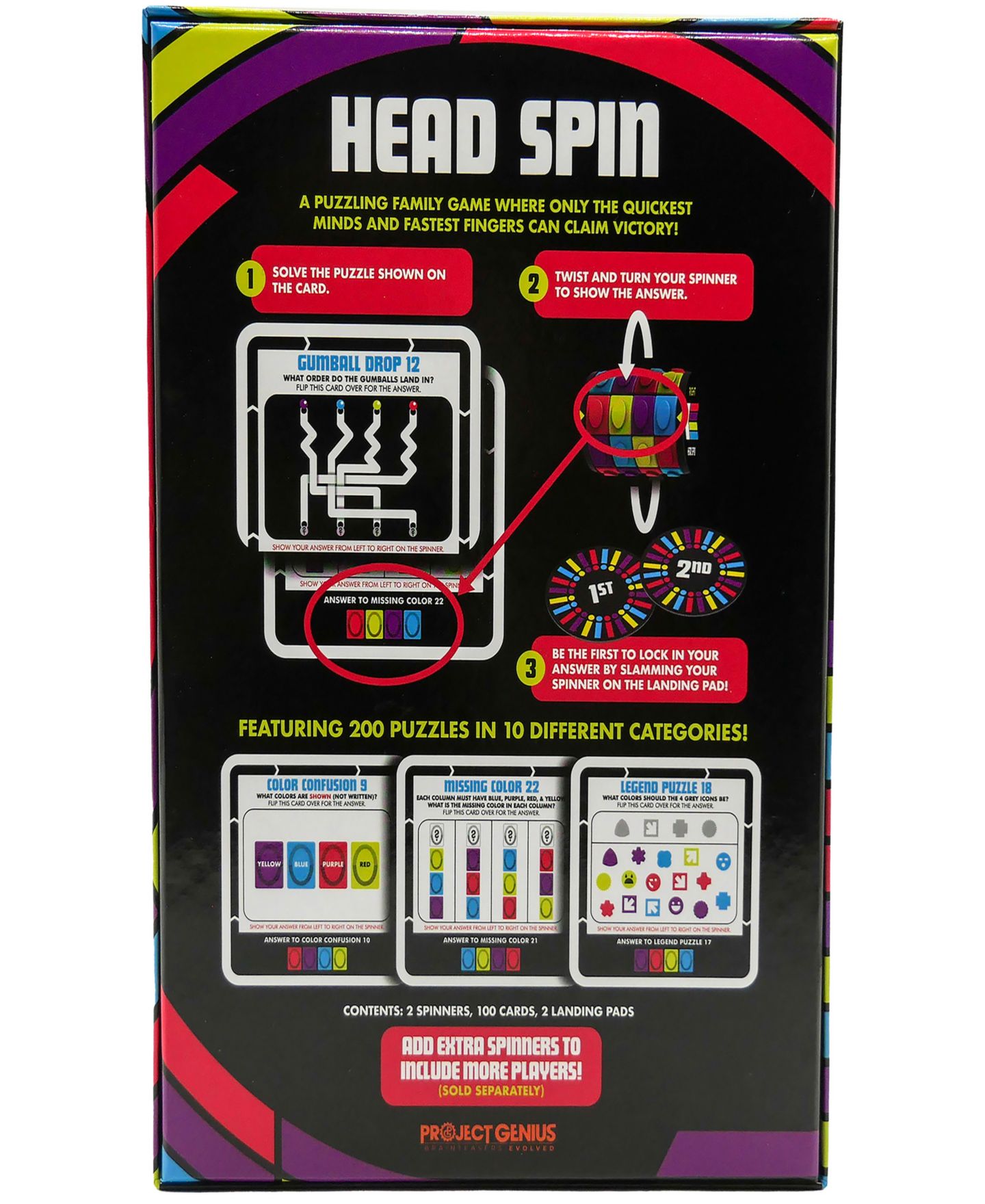 Детская настольная игра Project Genius Head Spin Two-Player Fidget-Spinner Board Game, Ages 12+ — фото 4