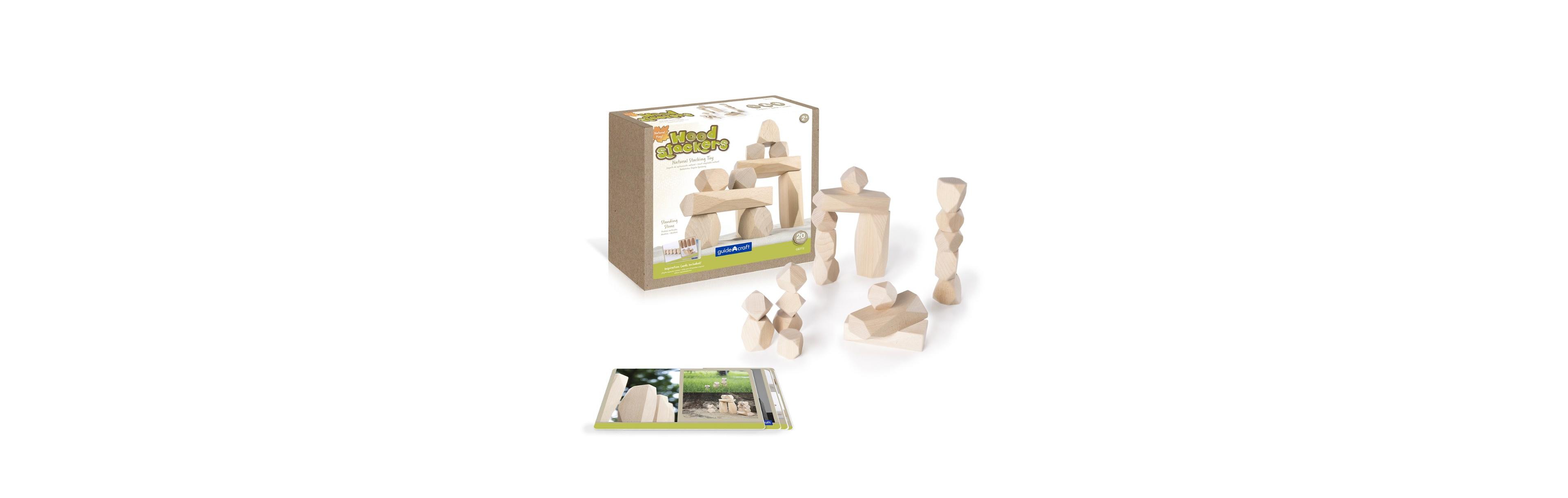Guidecraft Wood Stackers: Standing Stones - Set of 20