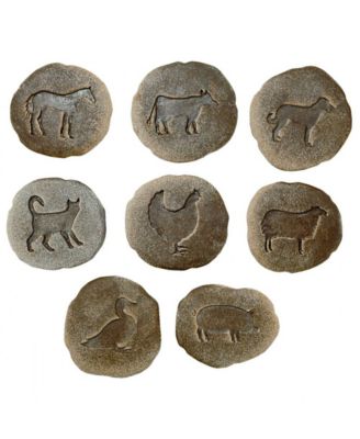 Let's Investigate Farmyard Footprints Stone, Set of 8