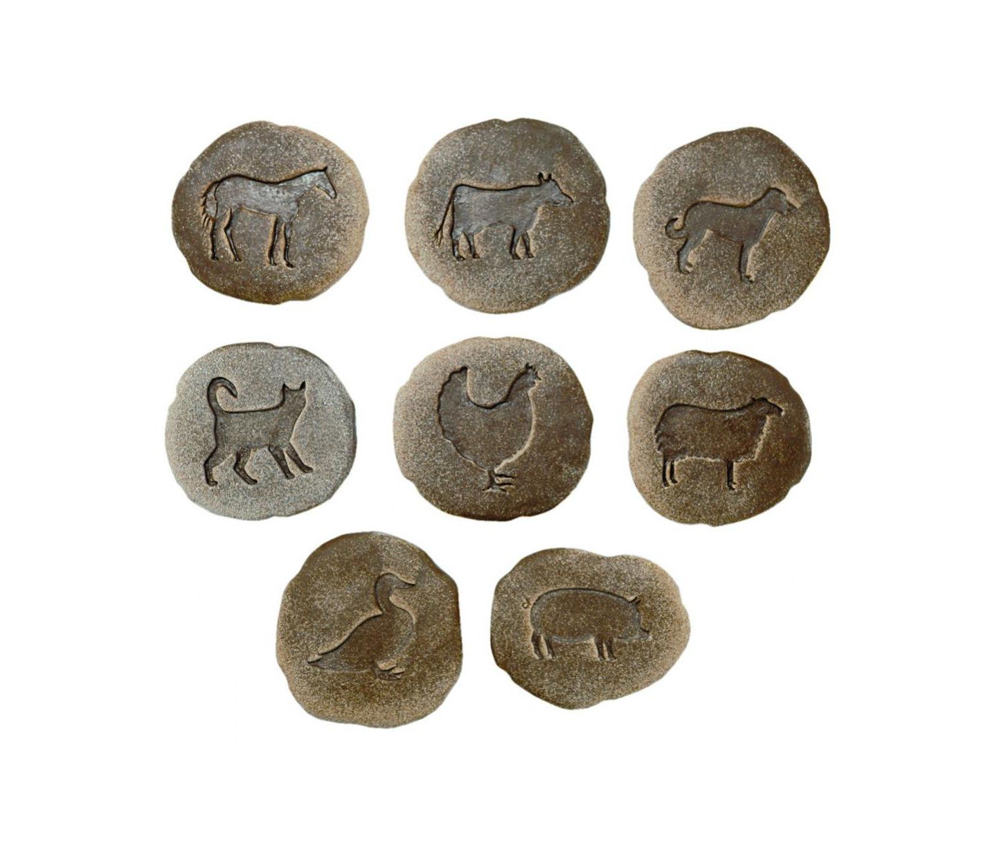 Детские игрушки Yellow Door Let's Investigate Farmyard Footprints Double-Sided 8-Piece Set Stones, Ages 3+ — фото 2