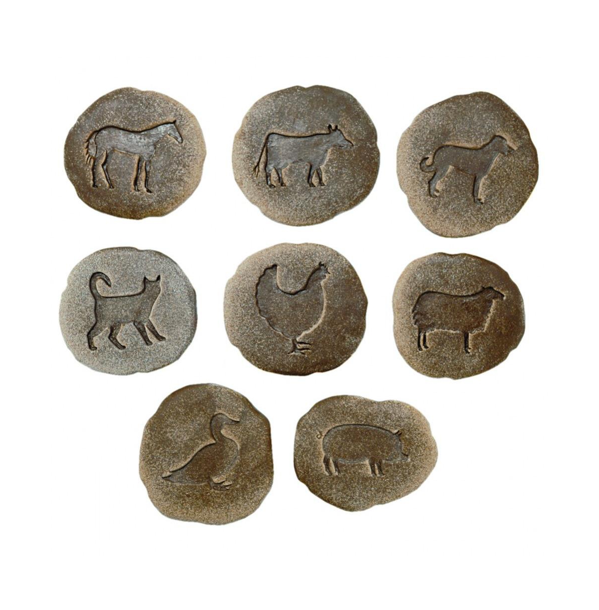 Yellow Door Let's Investigate Farmyard Footprints Stone, Set Of 8 In Multicolor