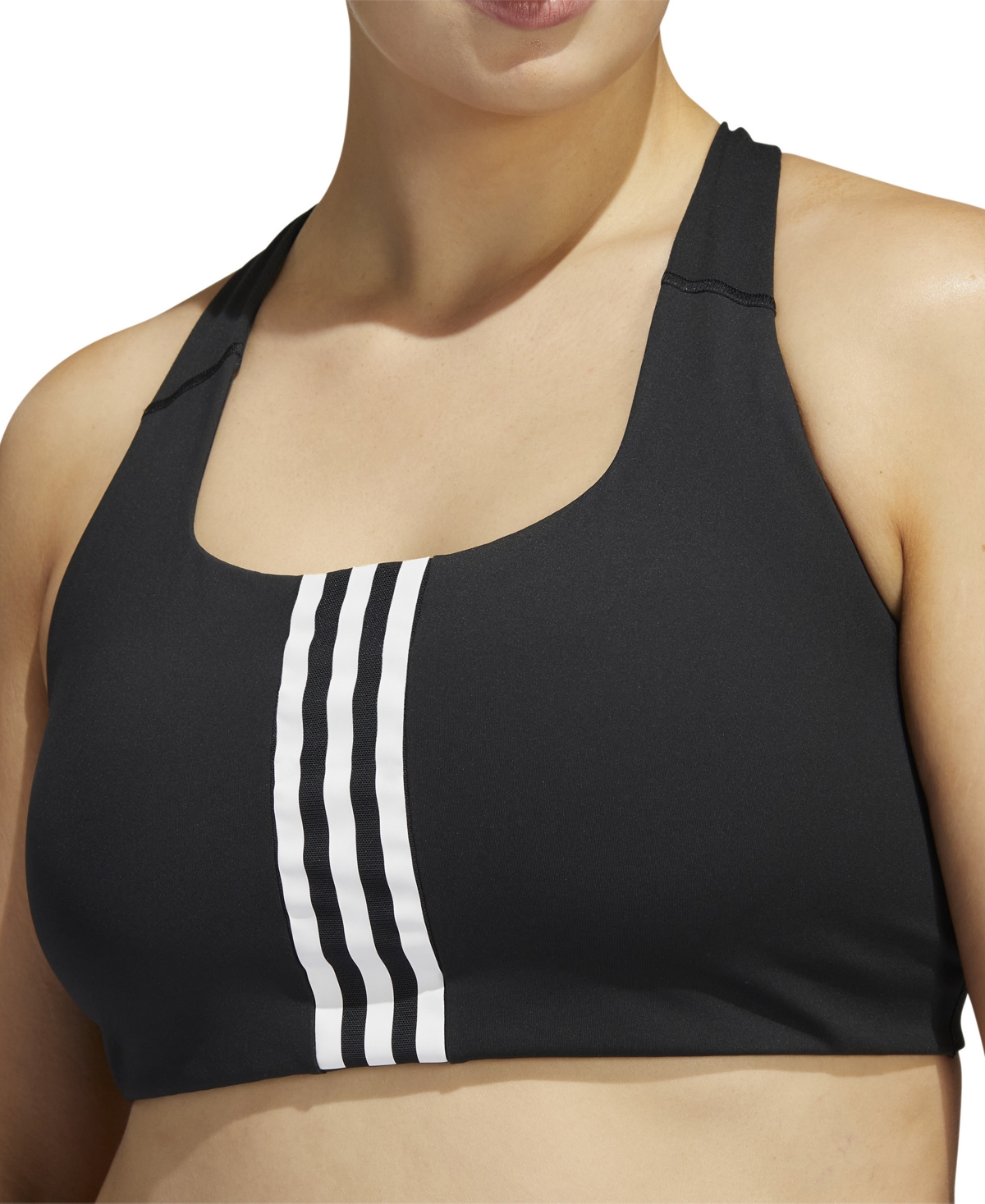 Adidas Originals Women's Adidas  Powerimpact Training Medium-support Bra (plus Size) In Black/white
