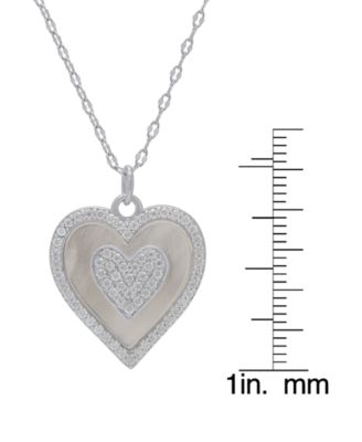 Mother of Pearl and Cubic Zirconia Heart Pendant