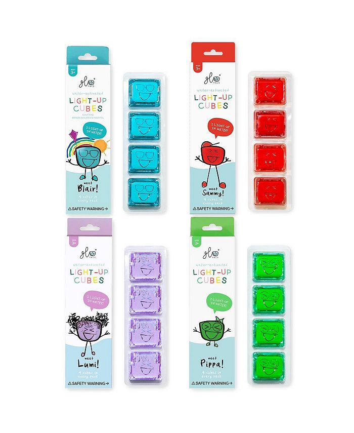 Glo Pals Light Up Water Cubes Set of 16 Cubes Red, Blue, Green
