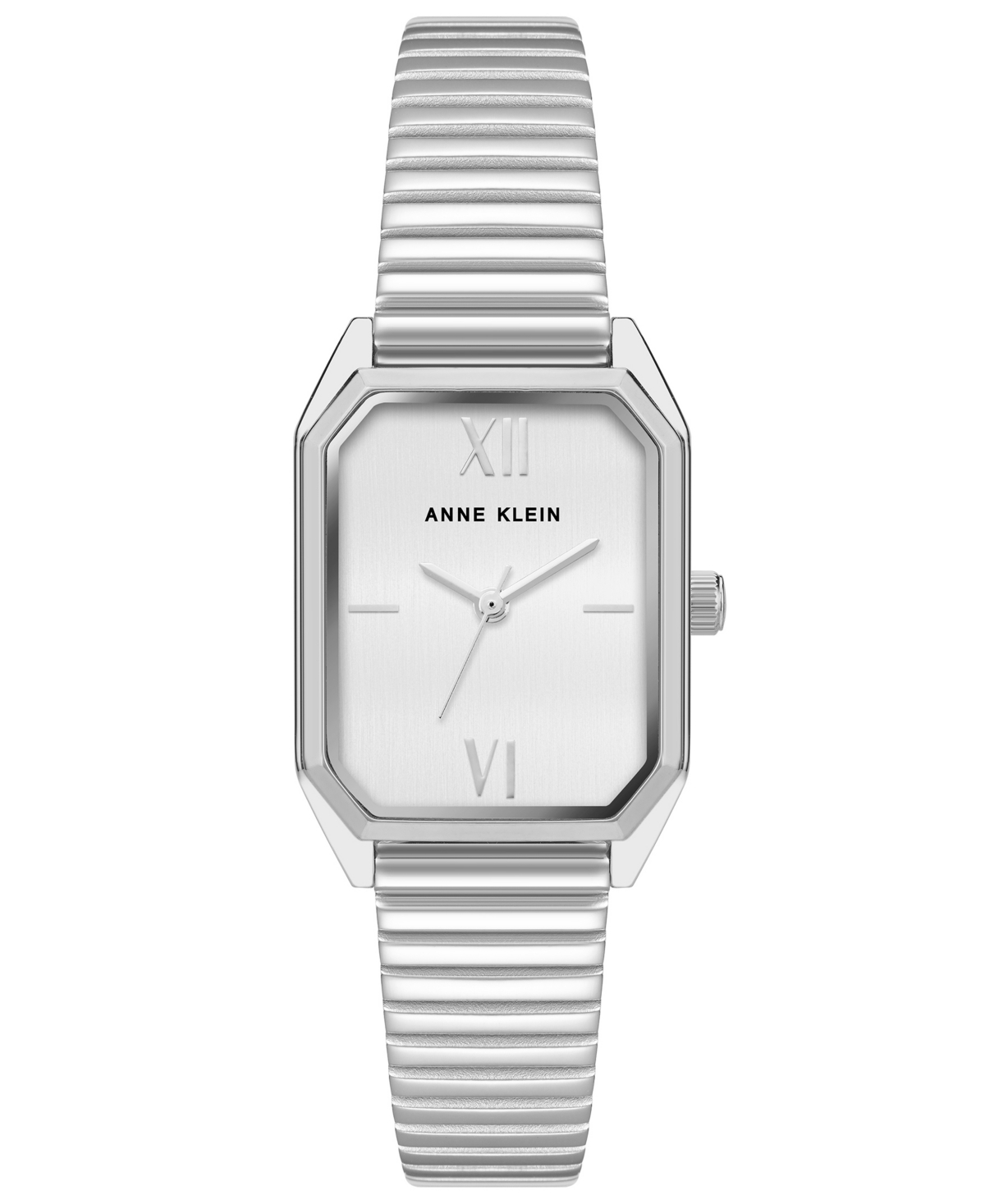 Anne Klein Women's Square Silver-tone Stainless Steel Watch, 35mm