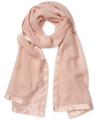 Elegant Satin-Trim Chiffon Evening Wrap