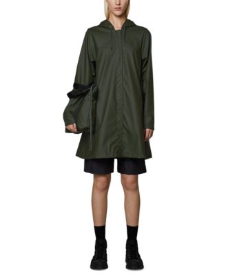 Rains - Women's Hooded Waterproof A-Line Raincoat