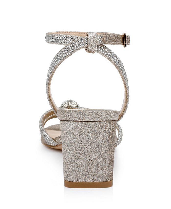 Jewel Badgley Mischka Louise Mujer Textil Champagne Block Tacones