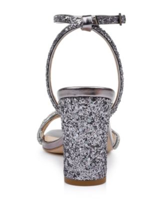 Women's Gem Wavy Ornament Block Heel Evening Sandals