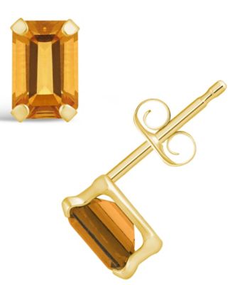Gemstone Stud Earrings in 10k Yellow Gold