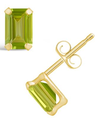 Gemstone Stud Earrings in 10k Yellow Gold