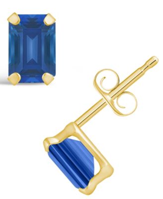 Gemstone Stud Earrings in 10k Yellow Gold