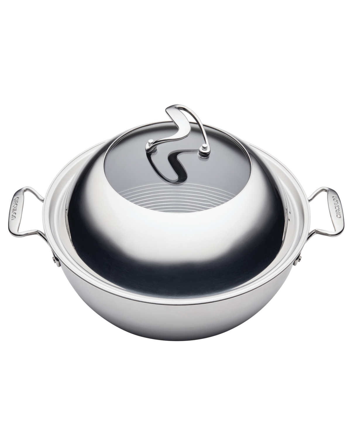 Circulon Clad Stainless Steel 14" Induction Wok With Glass Lid And Hybrid Steelshield And Non-stick Technolog