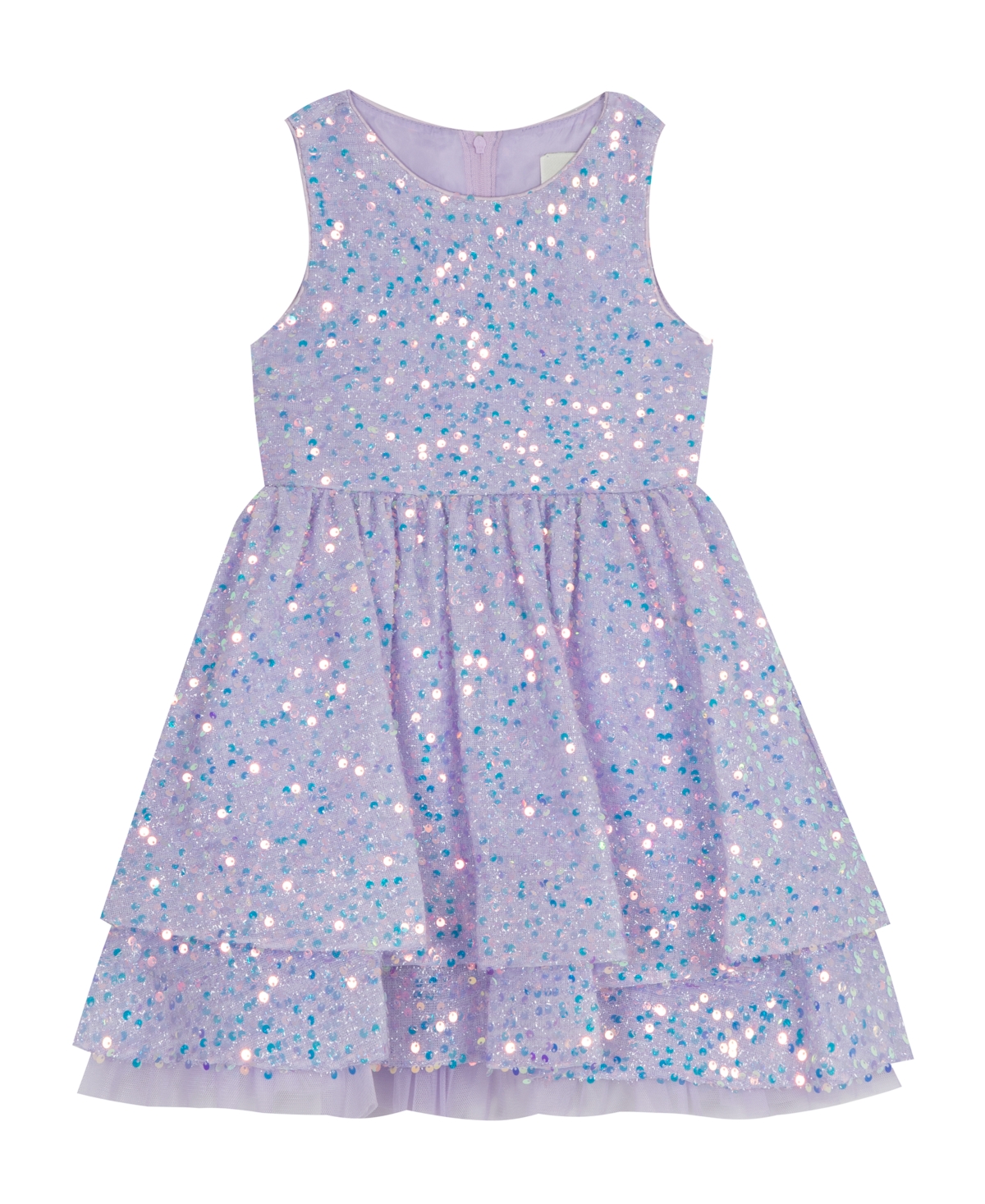 Rare Editions Toddler Girls Sequin Tiered Dress With Horsehair Hem