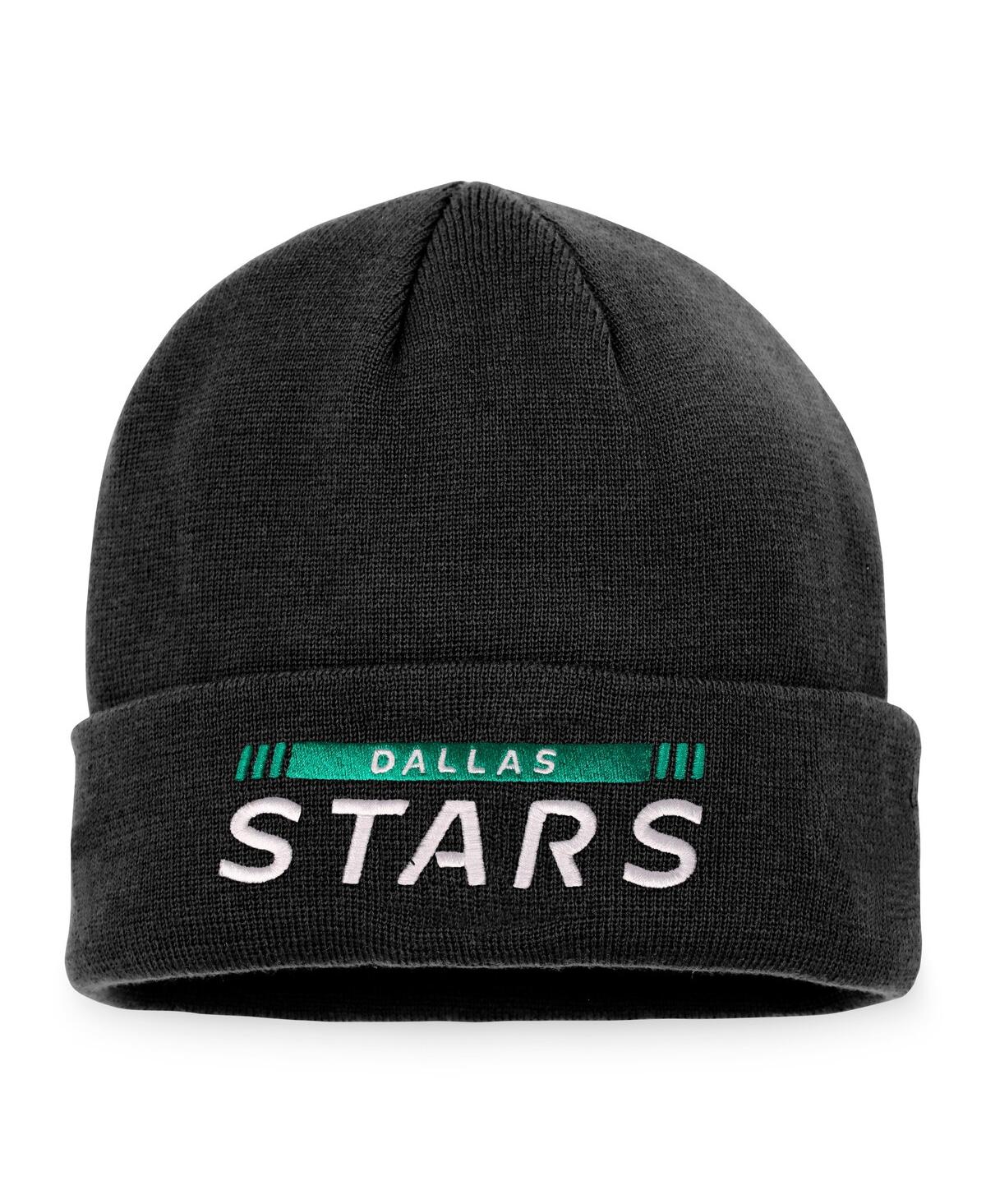 Shop Fanatics Men's  Black Dallas Stars Authentic Pro Rink Cuffed Knit Hat