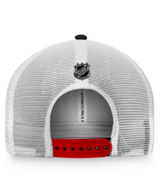 Men's Black, White Chicago Blackhawks Authentic Pro Rink Trucker Snapback Hat