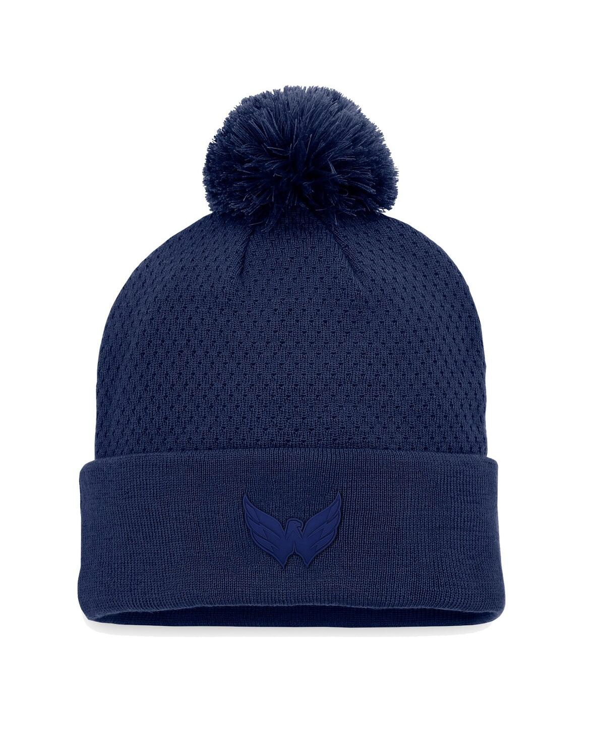 Fanatics Branded Black San Jose Sharks Authentic Pro Road Cuffed Knit Hat With Pom In Navy