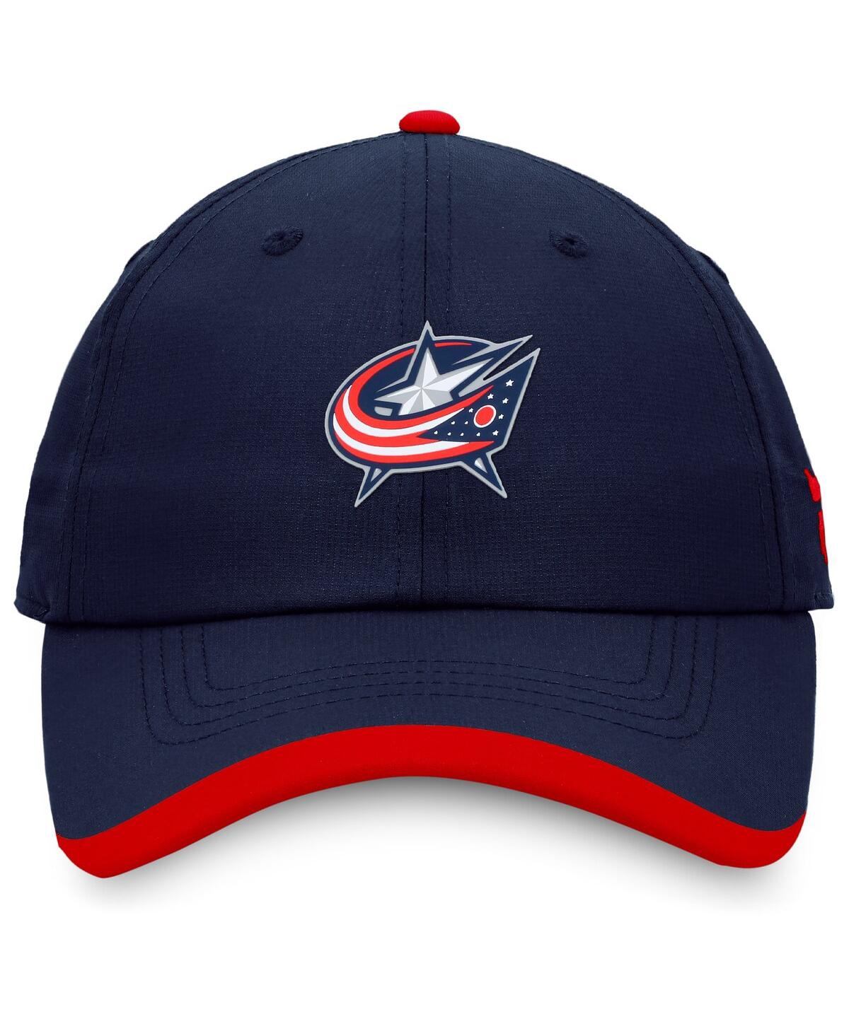 Shop Fanatics Men's  Navy Columbus Blue Jackets Authentic Pro Rink Pinnacle Adjustable Hat