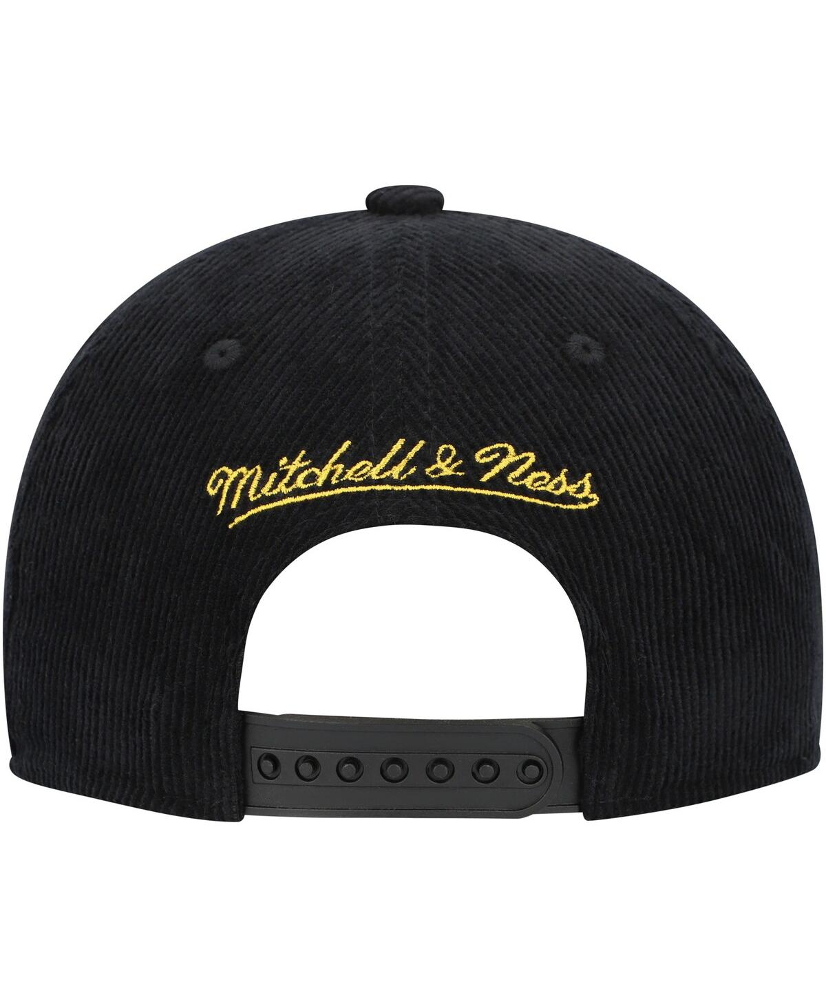Mitchell & Ness Big Boys  Black Marquette Golden Eagles Corduroy Script Snapback Hat In Black
