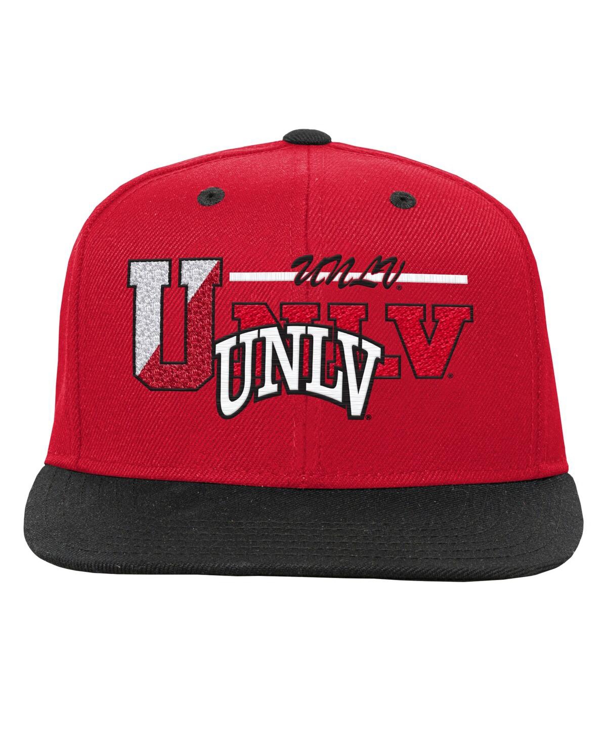 Mitchell & Ness Big Boys  Scarlet And Black Unlv Rebels Varsity Letter Snapback Hat In Scarlet,black