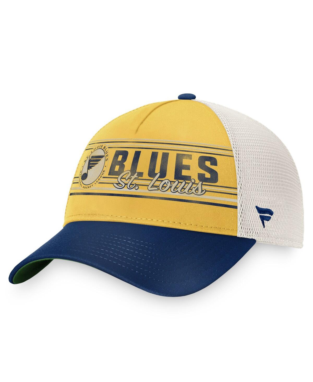Fanatics Men's  Gold And Royal St. Louis Blues True Classic Retro Trucker Snapback Hat In Gold,royal