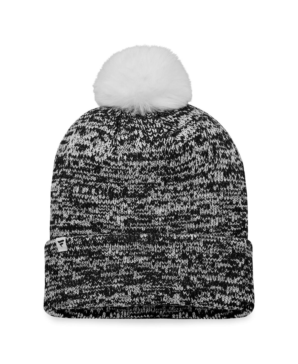 Shop Fanatics Women's  Black Pittsburgh Penguins Glimmer Cuffed Knit Hat With Pom